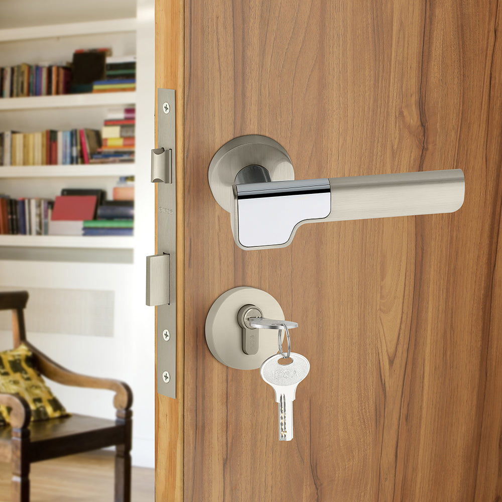 IPSA Bao Lord Series On Rose Door Handle without Lock Body & Cylinder Only Pair Finish: CPS